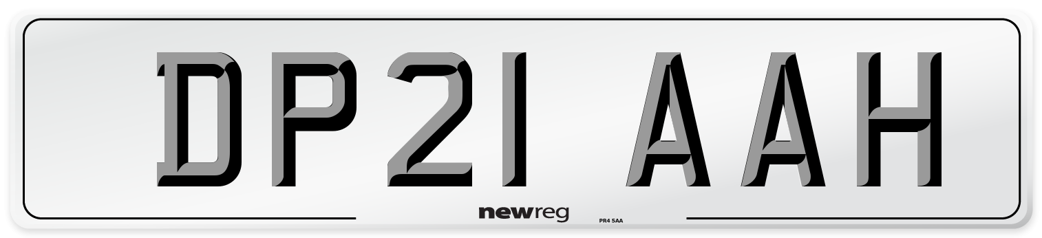 DP21 AAH Number Plate from New Reg